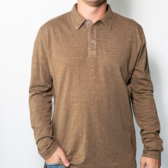 Salt Point Long Sleeve Slub Jersey Polo - Picture 1 of 2